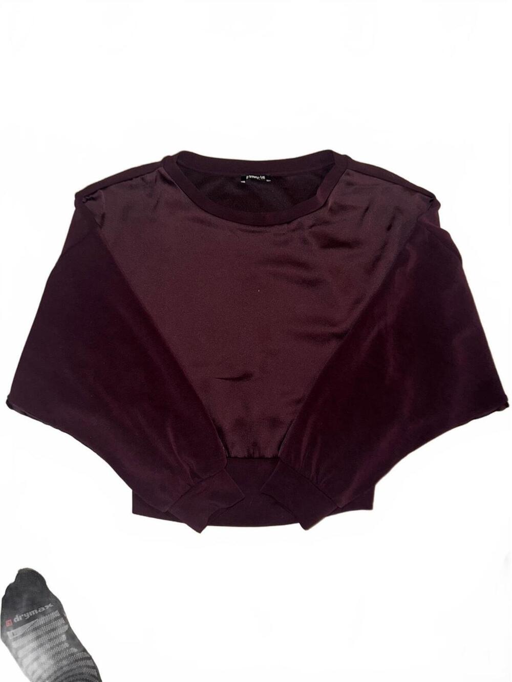 Women's Express burgundy velvet fleece pullover size medium